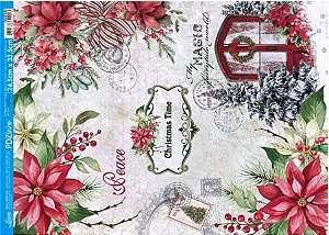 PDZINHO Papel Decoupage Litoarte - Coleção Natal Vintage - 24,5X33 - PDZN-003