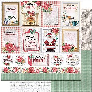 Papel Scrapbook 30,5x30,5cm Litoarte SDN-140 - Natal - Cards