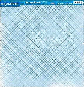 Papel para Scrapbook Dupla Face - Coleção Mon Monde Rose Bleu - Xadrez - SD-1278