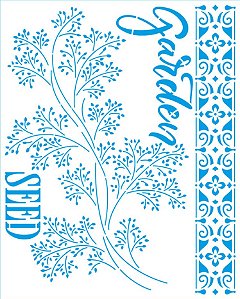 Stencil Litoarte - Garden Seed - 20x25 - STR-267