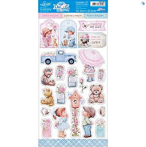 Die Cuts - Apliques Recortados em Papel – Coleção Mon Monde Rose Bleu - LDC-045