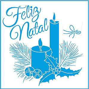 Stencil Litoarte - Arranjo Feliz Natal - 20X20 - STXXN-014