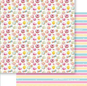 Papel para Scrapbook - Coleção Dia Feliz – Padrão - SD-1312