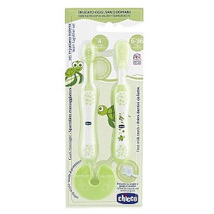 Kit Escova Dentes Para Aprendizagem + Massageador de Gengivas Chicco