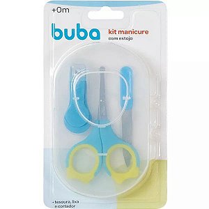 Kit Cuidado Unhas Bebê Buba Baby Azul Com Estojo