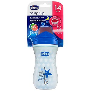Copo Shiny Infantil Luminoso Brilha No Escuro Azul Chicco