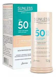 Protetor Solar Bastão Stick Base Extra Clara FPS 50 Sunless 12g