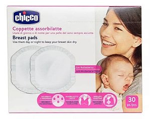 Disco Protetor Absorvente Descartável para Seios Chicco 30 Unidades