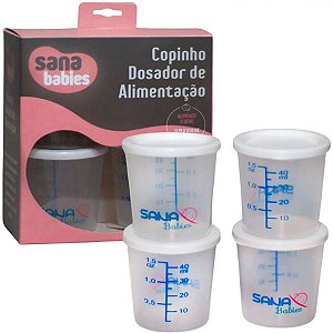 Copinho Dosador de Alimentação Sana Babies Kit 4 Unidades