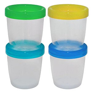 Potes Multiuso Tampa Rosqueável Menino Kit c/ 4 Unid Sana