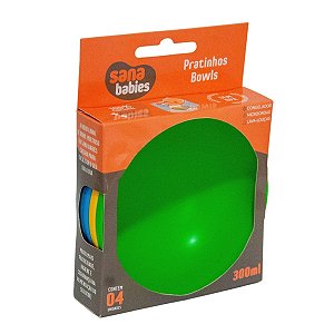 Kit 4 Tigelas Bowls Alimentação Infantil 300ml Sana Babies Menino