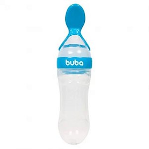 Colher Dosadora Para Papinha Em Silicone Para Bebê Azul Buba