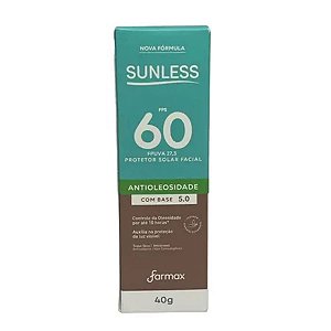 Protetor Solar Facial FPS60 Antioleosidade com Base 5.0 Sunless