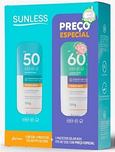 Kit Protetor Solar Sunless Corporal FPS50 + Protetor Solar Kids FPS60