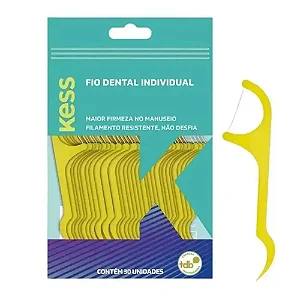 Flosser Fio Dental Cabo Individual Kess 30 Unidades