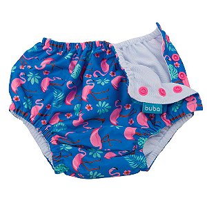Biquíni de Banho Com Fralda Reutilizável Buba Flamingo