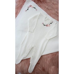 Saída de Maternidade de Tricô Off White Tricô Kids