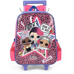 Mochila de Carrinho Média Lol 2 Bolsos Luxcel Rosa