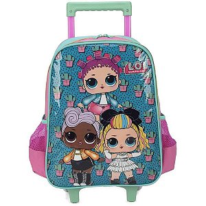 Mochila de Carrinho Lol Média 2 Bolsos Luxcel Verde
