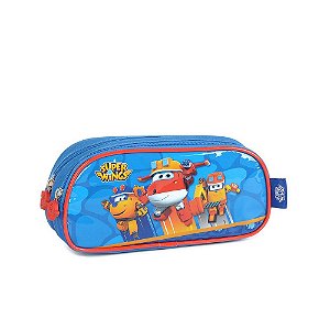 Estojo Escolar Duplo Super Wings Luxcel Azul