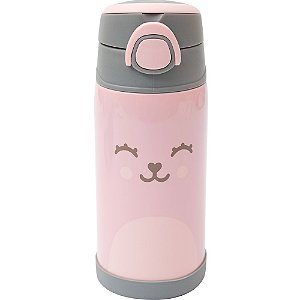 Copo Térmico Parede Dupla Com Canudo Gumy Rosa Buba