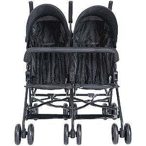 Carrinho de Bebê Para Gêmeos Youme Kiddo Preto