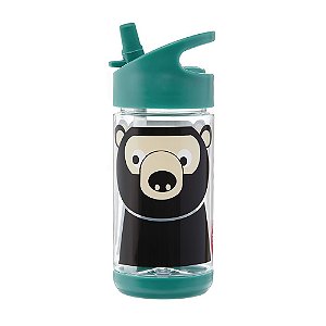 Garrafinha de Tritan Com Canudo Urso 3 Sprouts Verde