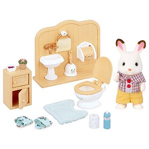 Irmão Coelho Chocolate Toalete Sylvanian Families EpochMagia