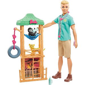 Boneco Mattel Ken Profissões Veterinário Animais Selvagens
