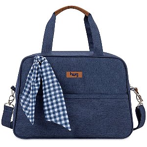 Bolsa de Maternidade Hug Média Mescla Azul Marinho
