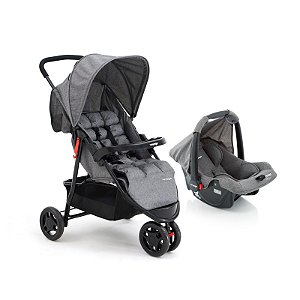 Carrinho de Bebê Com Bebê Conforto Voyage Delta Ts Duo Cinza