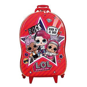 Mochila de Rodinhas 3D Maxtoy Lol MC Vermelho