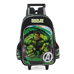 Mochila de Rodinhas Com Alça Luxcel Avengers Hulk Preto