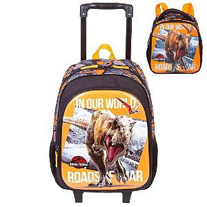 Kit Mochila de Rodinhas e Lancheira Sestini G Jurassic X