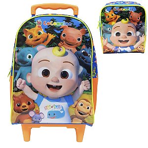 Kit Mochila de Rodinhas e Lancheira Xeryus 16 Cocomelon X2