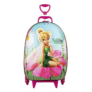 Mochila de Rodinhas 3D Sininho Maxtoy Rosa