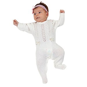 Saída de Maternidade Tricô Kids Texturizada Com Bordado Off