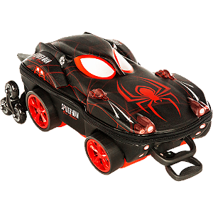 Mochila de Rodinhas 3D Maxtoy Homem Aranha Miles Preto