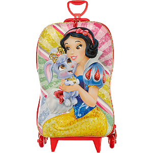 Mochila de Rodinhas 3D Maxtoy Branca de Neve Vermelho