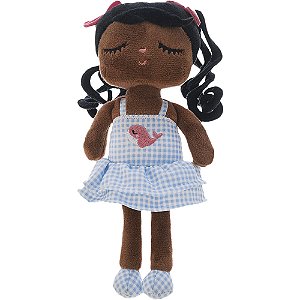 Boneca Metoo Mini Angela Poppy 20 Cm Cacheada Vestido Azul