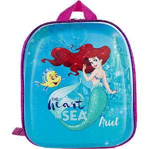 Mochila Pequena Maxtoy 3D Princesa Pequena Sereia Rosa