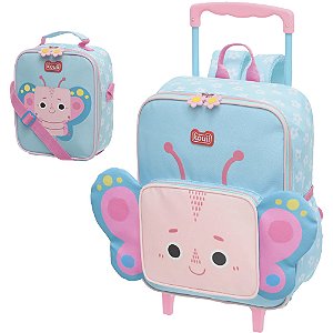 Kit Mochila e Lancheira Kouii Pacific Filhotiis Borboleta