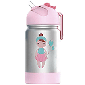 Garrafa Flip Témica Bup Baby Lai Ballet Com Alça Rosa