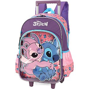 Mochila de Rodinhas Com Alça Luxcel Stitch Roxo