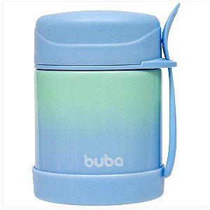 Pote Térmico Buba Aço Inoxidável Com Colher Degradê Azul