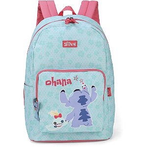 Mochila de Costas Luxcel Stitch Ohana Azul Turquesa e Rosa
