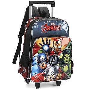 Mochila de Rodinhas Com Alça Luxcel Avengers Preto