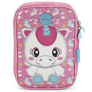 Estojo Box 100 Pens Luxcel Up4You Unicórnio Pink