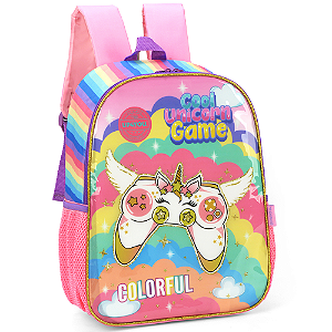 Mochila de Costas Luxcel Up4You Unicórnio Game Colorido