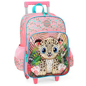 Mochila de Rodinhas Sem Alça Luxcel Up4You Onça Salmão